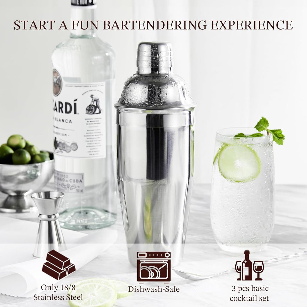 Cocktail Shaker, KITESSENSU 24oz Drink Shaker with Bartender Strainer